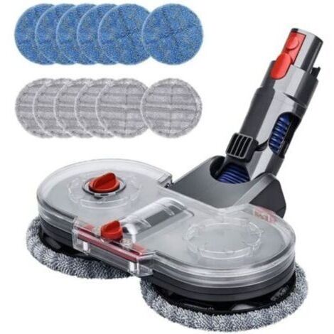 BARKBUSTERS Tête de Vadrouille Electrique pour Dyson V15 V11 V10 V8 V7 Aspirateur avec Réservoir D'eau Amovible, 12 Vadrouille Lavable