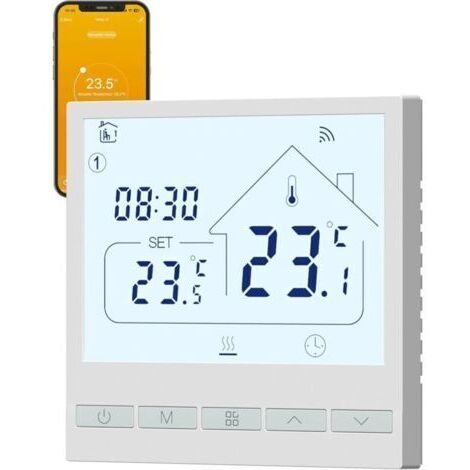 BARKBUSTERS Thermostat Chaudiere gaz,Thermostat Connecté WiFi,Thermostats d'ambiance Programmable,Numérique Programmateur,Contrôle à Distance et Commande vocale,Compatible avec Alexa et Google Home,TO