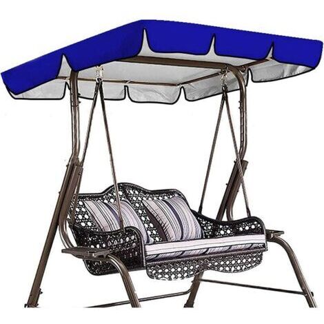 BARKBUSTERS  Toile de Rechange pour Balancelle Toit de Balancelle de Jardin Universelle, Huvent de Rechange Balancelle Imperméable (Couleur : Bleu, Taille : 142×120×18CM)