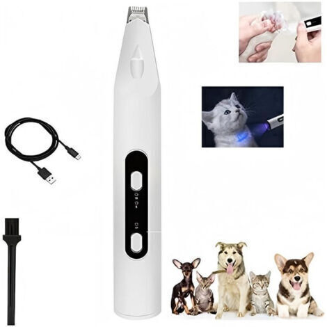 BARKBUSTERS Tondeuse professionnelle et silencieuse pour chiens, kit de toilettage électrique à 2 vitesses avec lumière LED, pour chats et autres animaux de compagnie.