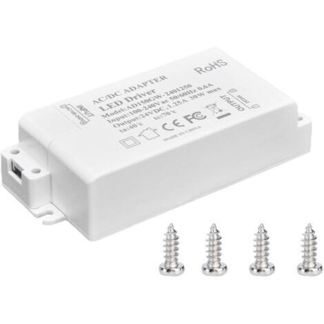 BARKBUSTERS Transformateur de lumière LED 30W DC 24V 1.25A, alimentation à tension constante AC 100‑240V, accessoires d'éclairage pour bande LED