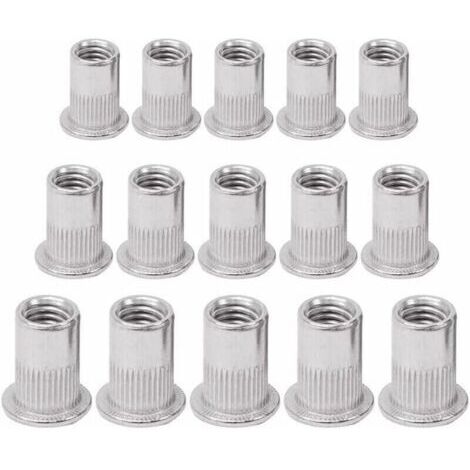 BARKBUSTERS Vente chaude-Rivet Fileté 90 Pièces Rivet Rivet Fileté Rivet Nut Flat Head Threaded Rivet Nuts Écrou de Rivet Insers Fileté Ecrou Tête Ecrou, M5 M6 M8--Ternel,de DEBUNS