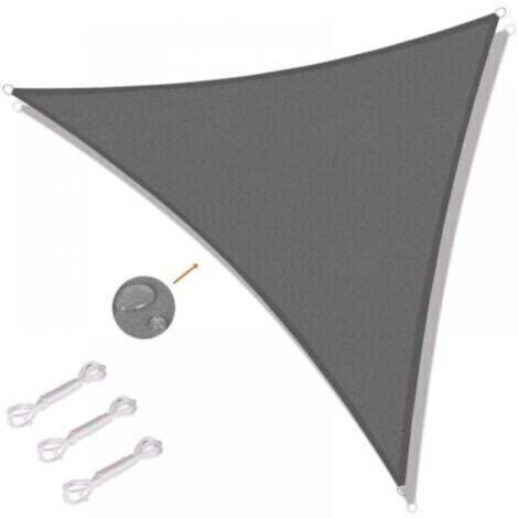 BARKBUSTERS  Voile d'ombrage triangulaire 3x 3x3m Voile d'ombrage pour extérieur, terrasse, jardin Protection UV - Gris