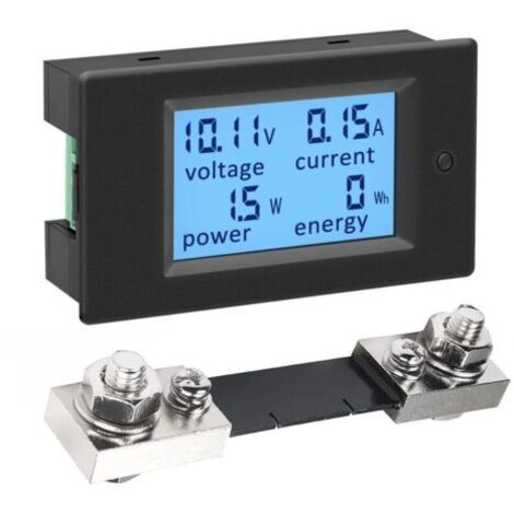 BARKBUSTERS Voltmetre Amperemetre Panneau Numerique Shunt 100A DC 6.5-100V, Testeur de Tension Courant Puissance Electrique Compteur d'énergie Volt Amp Watt Metre Affichage LCD Solaire Batterie Auto
