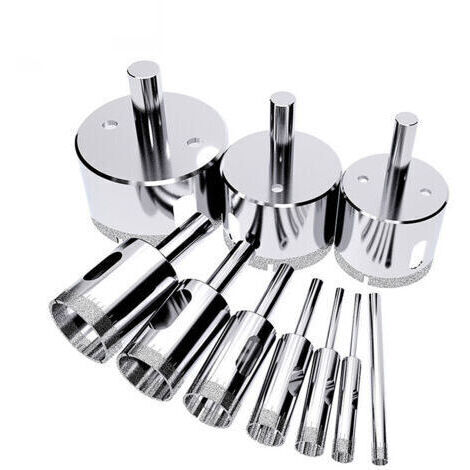BARKBUSTERS10 Pcs ensemble de scie-cloche, coupeur de trou de tuile, Scie diamantée (Outils de solvant pour le verre, la porcelaine, la céramique, la pierre de granit) 6-50mm