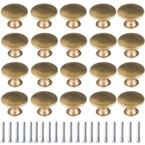 BARKBUSTERS20 Pièces Boutons de Porte Laiton Poignée de Meuble Vintage pour Tiroir Armoire Cuisine de Placard