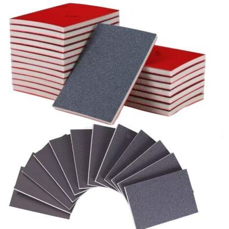 BARKBUSTERS24 pcs Éponge de Ponçage, Polissage Grain 180-3000,Cale a Poncer Kit Papier Abrasif Sec et Humide pour Modèle de Construction Sèche Métal Bois Meubles