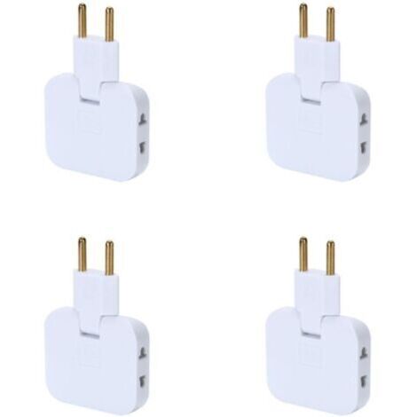 BARKBUSTERS4x Multiprise Plate Derriere Meuble avec 3 Prises Prise Plate avec Connexion Pivotante 180º Murale avec Adaptateur Prise Multiple 16A/250V