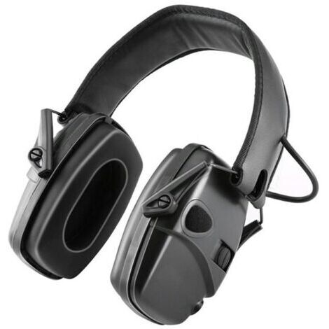 BARKBUSTERSCasque Anti Bruit de Tir Electronique Coussinets d'oreille Remplaçable,Protection Auditive de Chasse Amplificateur Sonore, SNR 27dB, NRR 22dB, Noir