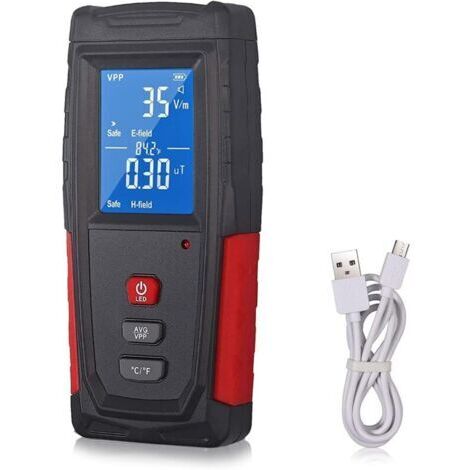 BARKBUSTERSDétecteur de Rayonnement Onde Electromagnétique Metre Testeur Affichage LCD Incorpore une Batterie Llithium-ion avec un Câble de Recharge USB avec