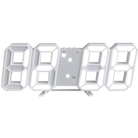 BARKBUSTERSHorloge Murale Digitale LED 3D   12/24 Heure Temperature Date Affichage Temps Mémoire Fonction Snooze Veilleuse Luminosité Regolabile