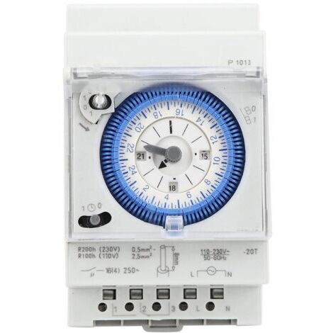 BARKBUSTERSHorloge Piscine Mécanique 16A 250V Programmateur Piscine Horloge Chauffe Eau 15 Minutes 24 Heures pour Hogar, Cocina, Exterior Iluminación Exterior
