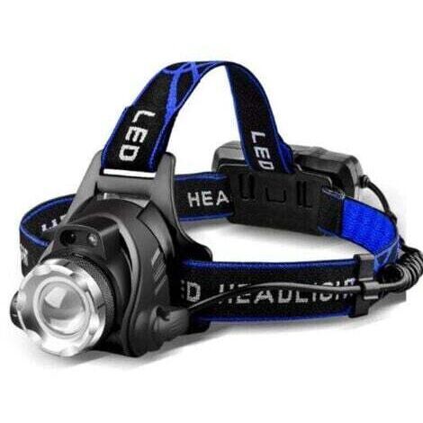 BARKBUSTERSLampe Frontale LED Puissante Rechargeable Torche Frontale Lampe Phare Orientable 3 Modes LED Frontale avec Câble USB et 2 Piles 18650 pour Peche Vélo