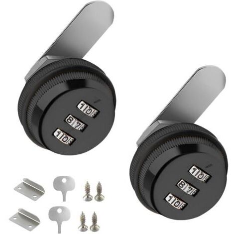 BARKBUSTERSLot de 2 Pièces Tiroir de sécurité Boîte aux Lettres, Cam Cabinet Code Lock, Serrure à Came Sans Clé, Serrure de Combinaison, pour la Boîte aux Lettre
