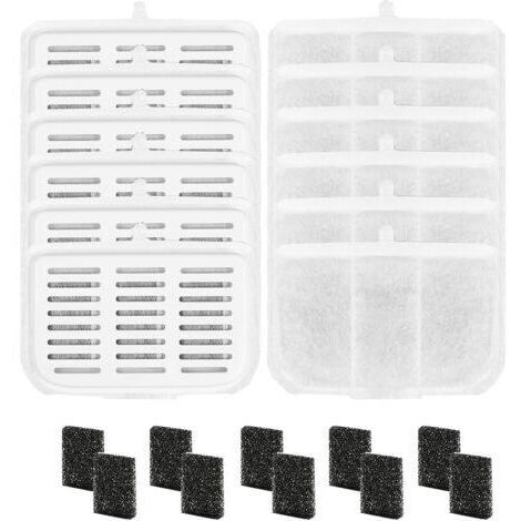 BARKBUSTERSLot de 22 filtres pour Petkit Max3 Pet Water Fountain, Le Charbon Actif Haute densité Peut filtrer Les odeurs et Les impuretés dans l'eau (12 filtres + 10 éponges)