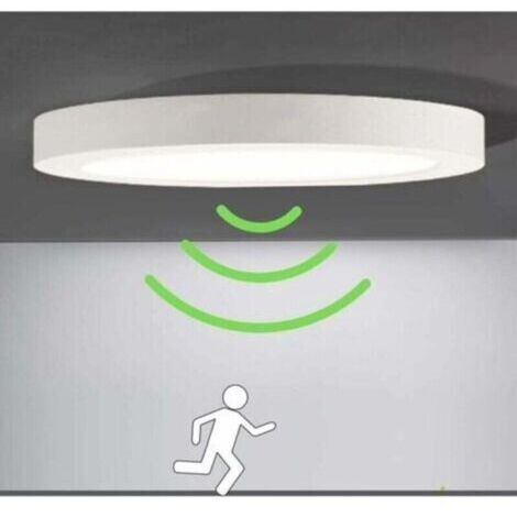 BARKBUSTERSPlafonnier Plafonnier LED avec Détecteur de Mouvement Lampe de Lumière Automatique pour Extérieur Balcon Garage Entrée Couloir Luminaire rond Facile à Installer Lampe de Plafond 6000K Blanc