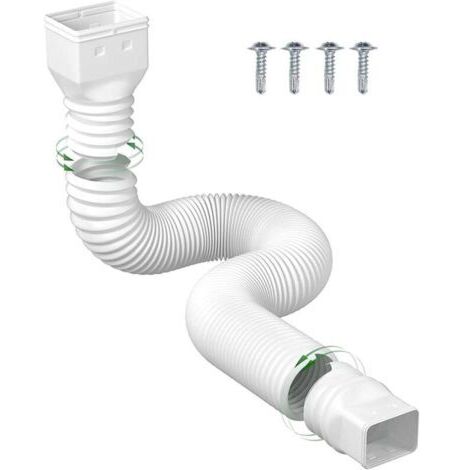 BARKBUSTERSRallonge de tuyau de descente, raccord de gouttière flexible pour tuyau d'évacuation des eaux pluviales (blanc) 1,5 m (dans un diamètre de 110)