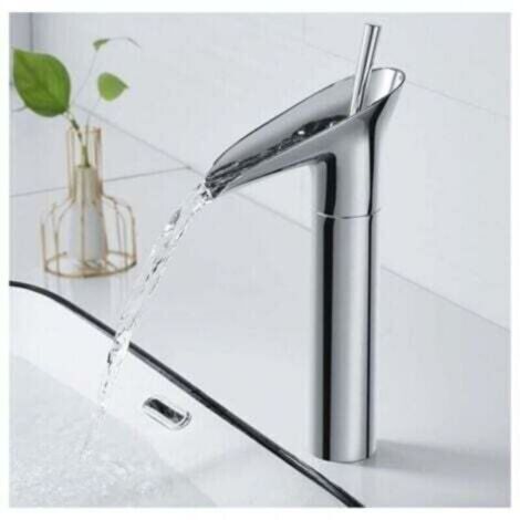 BARKBUSTERSRobinet Salle Bain, Robinet Salle de Bain Mitigeur Lavabo Chrome Rétro à Levier Unique Mitigeur Salle de Bain, Laiton Comptoir Haut Robinet Lavabo Robinet Lave Main Robinet Vasque