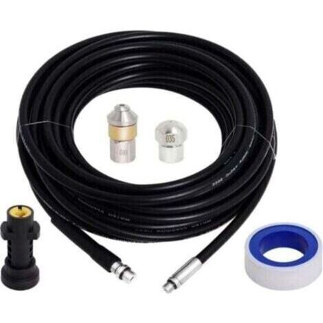 BARKBUSTERSTuyau Déboucheur Canalisation 15m,Furet karcher Compatible avec Karcher K2, K3, K4, K5, K6, K7, Nettoyeur Haute Pression 180Bar 60°C pour colmatage et Nettoyage du Drain--