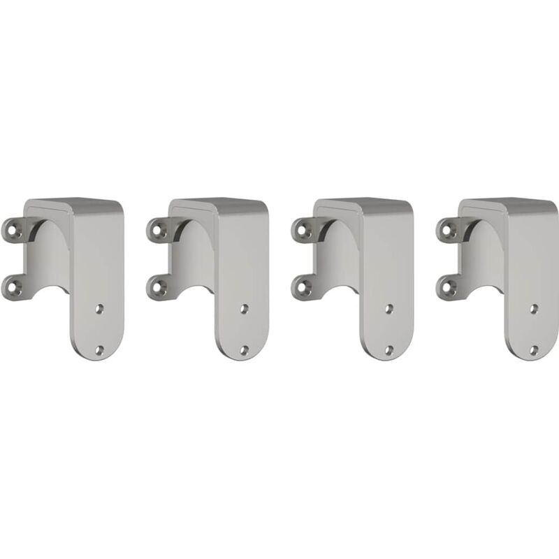 Barn Door Bypass Brackets 4 pcs for Round Rails Stainless Steel Vidaxl