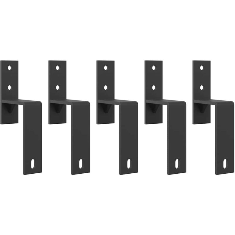 Vidaxl - Barn Door Bypass Brackets 5 Pcs For Flat Rails Carbon Steel