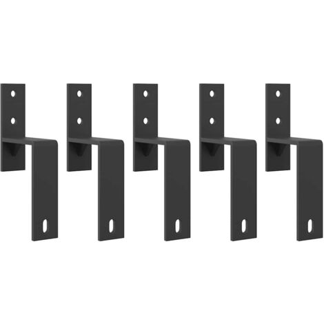 Barn Door Bypass Brackets 5 pcs for Flat Rails Carbon Steel vidaXL
