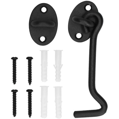 Barn Door Lock Stainless Steel Sliding Door Gate Latch Kit Hardware Accessory Black