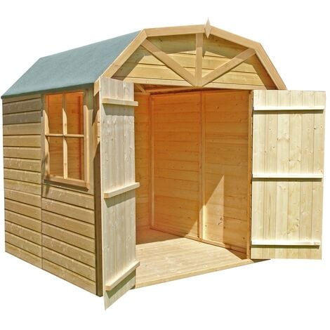 Barn Double Doors Tongue and Groove Garden Shed Workshop Approx 7 x 7 Feet