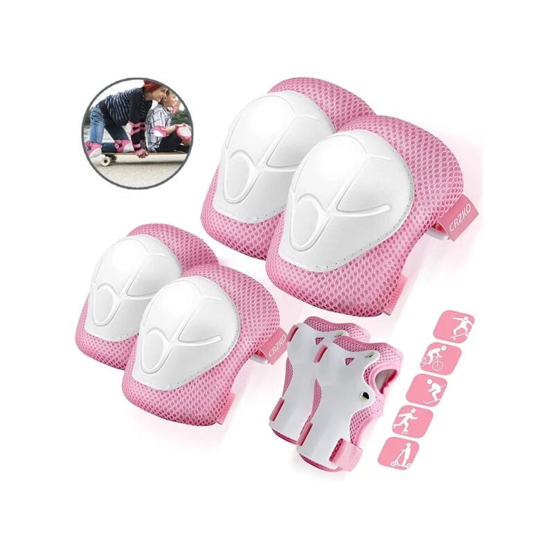 Barn knäskydd Ensemble de protections de genoux pour enfants 1 type d'équipement de protection (rose)