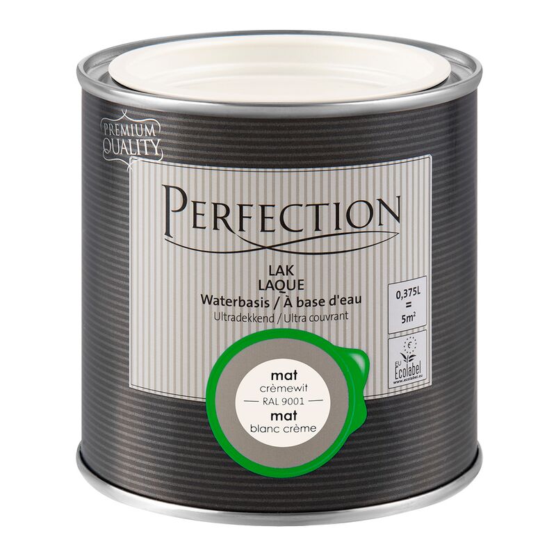 

Laca de Color Base Agua Mate - RAL 9001 Crema Blanca - 375ml - 5m - Cobertura total - RAL 9001 Crema Blanca - Perfection