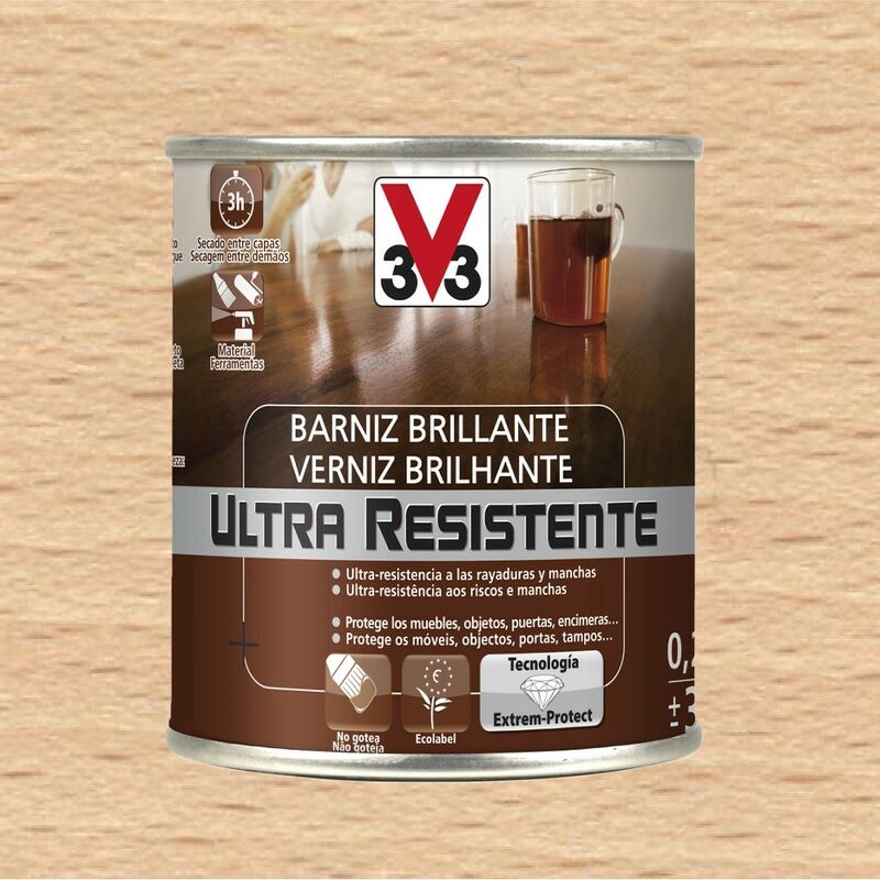 

056781 - Barniz interior Ultra Resistente color incoloro acabado brillante 750 ml - V33