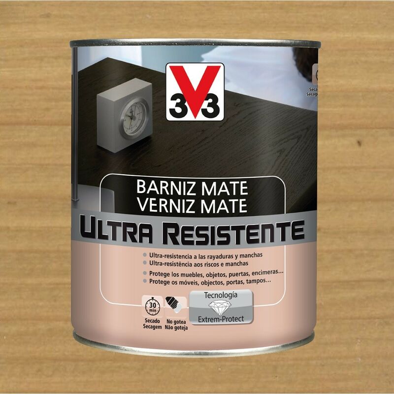 

056832 - Barniz interior Ultra Resistente color roble claro acabado mate 750 ml - V33