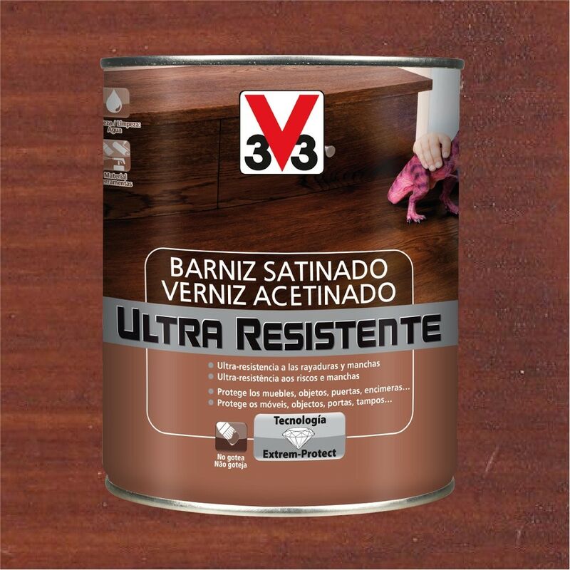 

056649 - Barniz interior Ultra Resistente color caoba acabado satinado 750 ml - V33