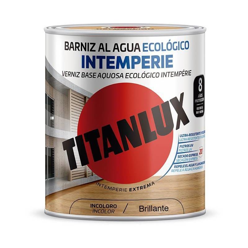 

Barniz al agua Ecológico Intemperie Brillante Titanlux | 250 mL