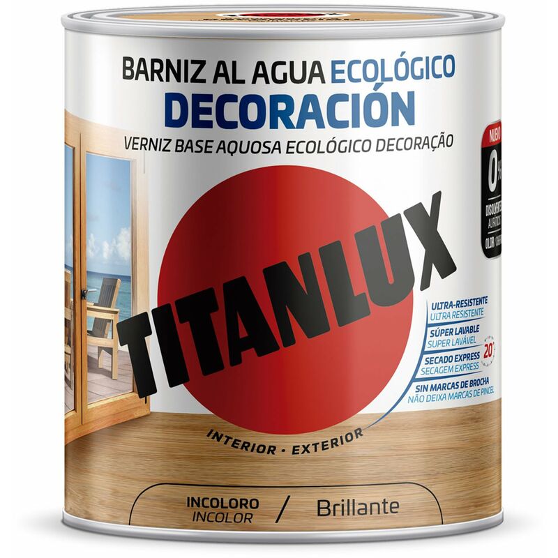 

Titanlux - Barniz Mad Bri. 750 Ml Casta Al Agua Ecologico Decoracion In