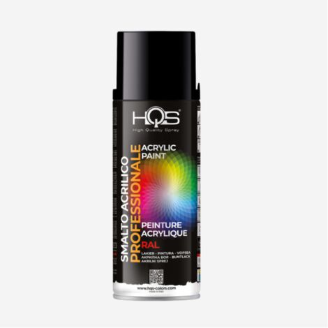 Barniz negro mate RAL 9005 400 ml HQS