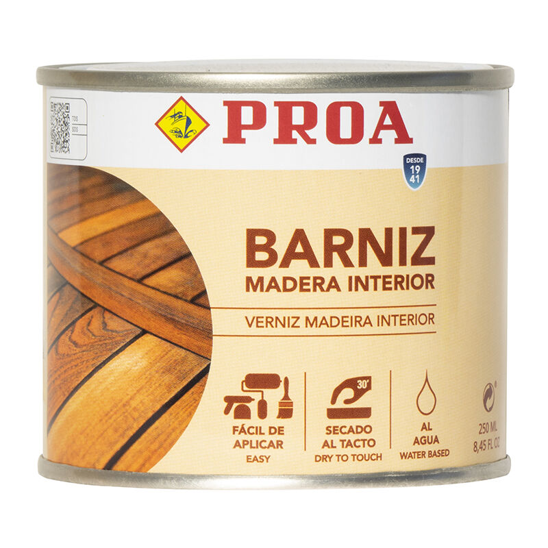 

BARNIZ SATINADO AGUA INTERIOR, Roble 0.25lts