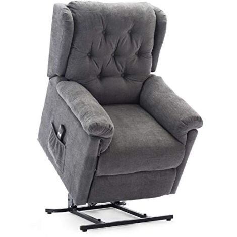 BARNSLEY FABRIC RISE RECLINER CHARCOAL
