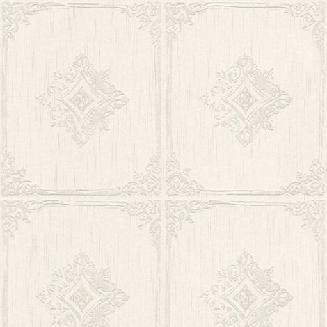 Barock Tapete Profhome 961992 Textiltapete strukturiert mit Ornamenten matt beige grau 5,33 m2