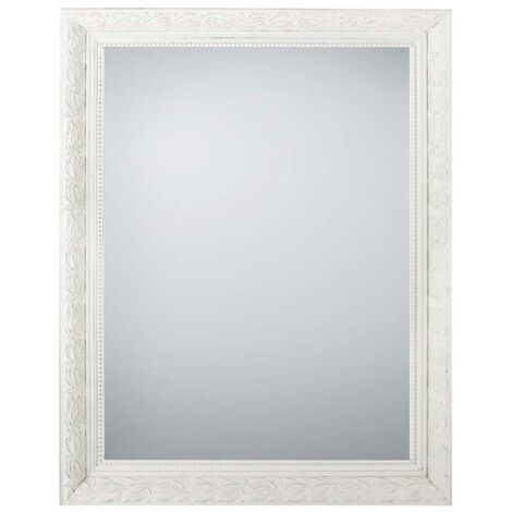 Barock Wandspiegel TANJA mit Holzrahmen Weiß 55x70 cm