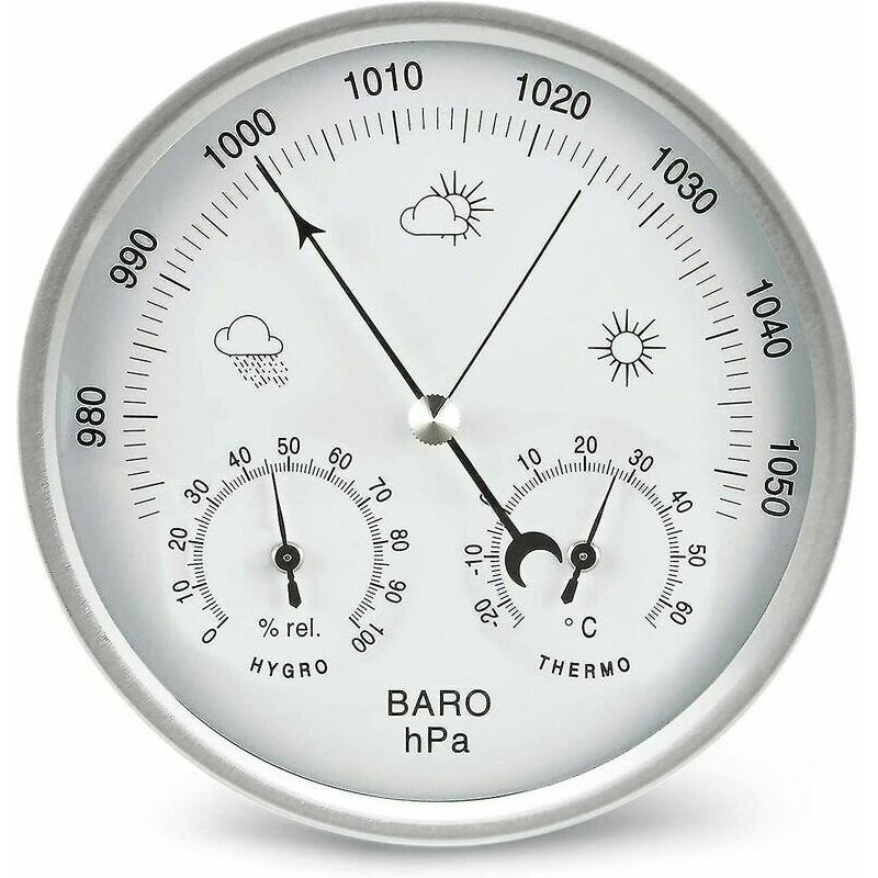 Lablanc - Baromètre à cadran avec thermomètre hygromètre Station météo Mesure de la pression barométrique Simplicité et lecture facile (métrique)