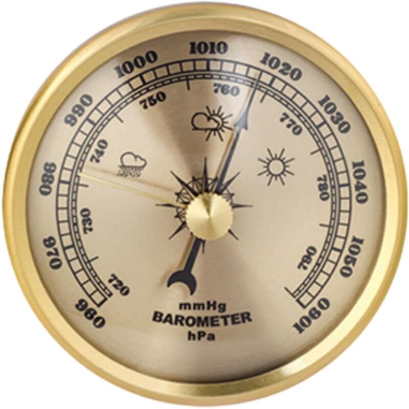 Baromètre anéroïde 70 mm Cadre en métal Manomètre barométrique Portable Manomètre de Pression d'air pour la Plantation Maison Navigation de
