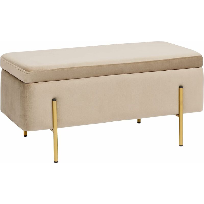 

Baroni Inicio Cofre plegable, contenedor de almacenamiento de banco, Pouf Poisest Velvet 80x40x40 cm Tortora - Baroni Home