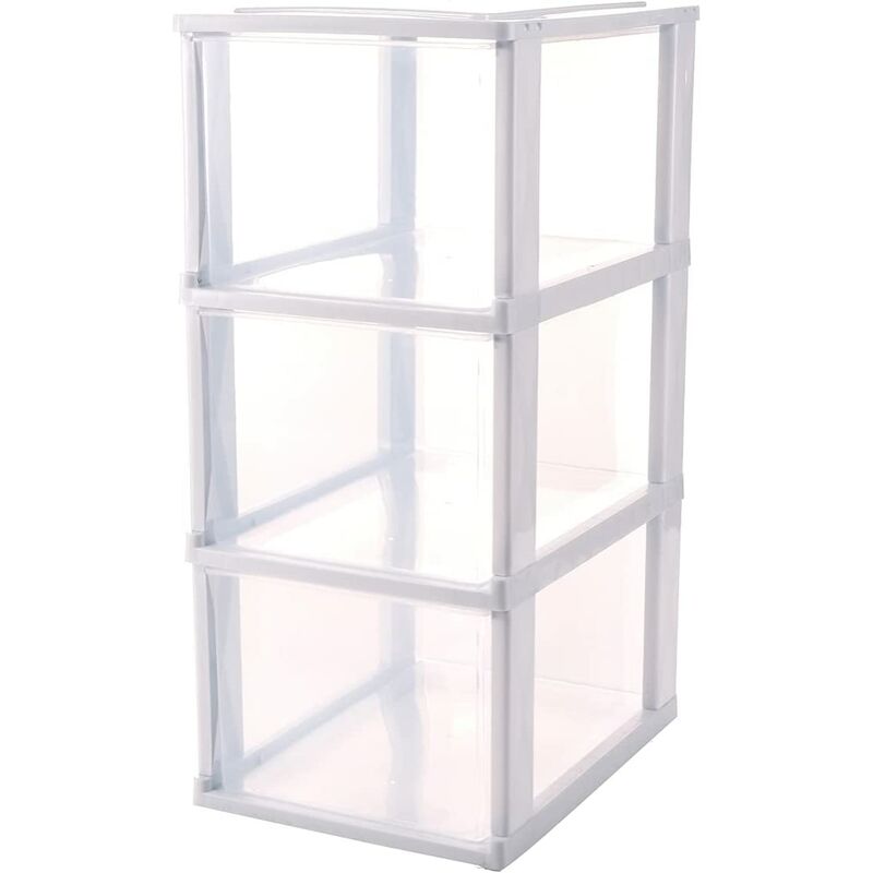 

Baroni Home Organizer Oficina Cofre de cajones, ORGANIZADOR, PLÁSTICO BLANCO PLÁSTICO MULTIPOSTE 3 CAJATOS 26x34x57 cm ...