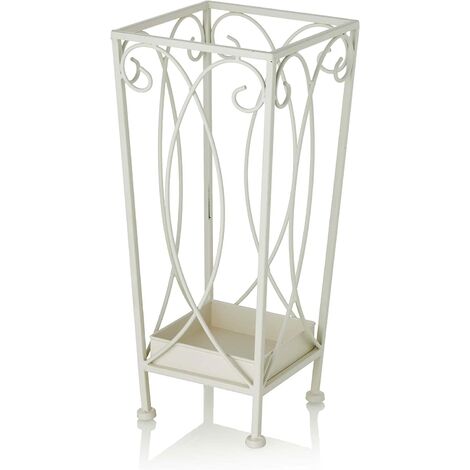 Baroni Home Porte-parapluie Shabby Chic Poignée Parapluies de couleur crème 20x20x46 cm