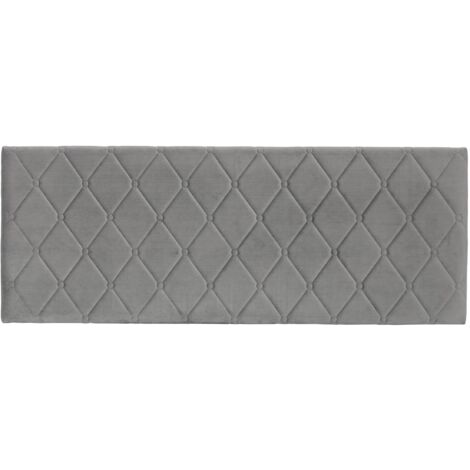 Baroni Home Testata del Letto Imbottita in Velluto Grigio con Struttura Interna in MDF, Doppio Gancio in Acciaio e Altezza regolabile, Facile Montaggio a Muro, Design Elegante e Confortevole,142x55 cm