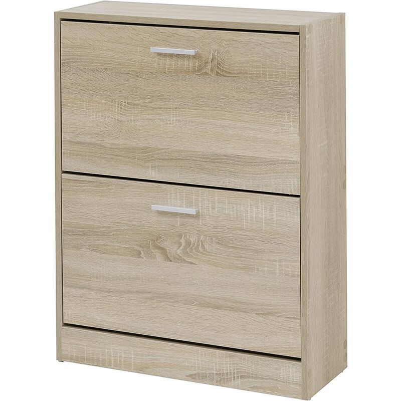 

Baroni Home Slim Sapking Shoe Rack en madera de melamina admitida. Rack de zapatos con puertas de inclinación y profundidad doble 24x63x81 cm 2