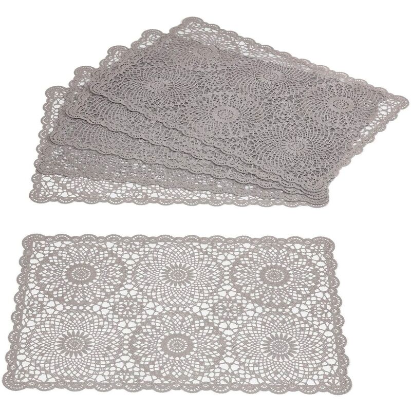 

Set of 6 American Placemat en PVC 44x28 cm antideslizante y fácil de lavar Trina Tortora - Baroni Home