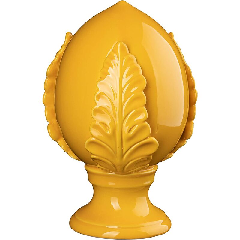 

Baroni Home Apulian Apulian, porcelana decorativa Pintado a mano porcelana, amarillo H 22