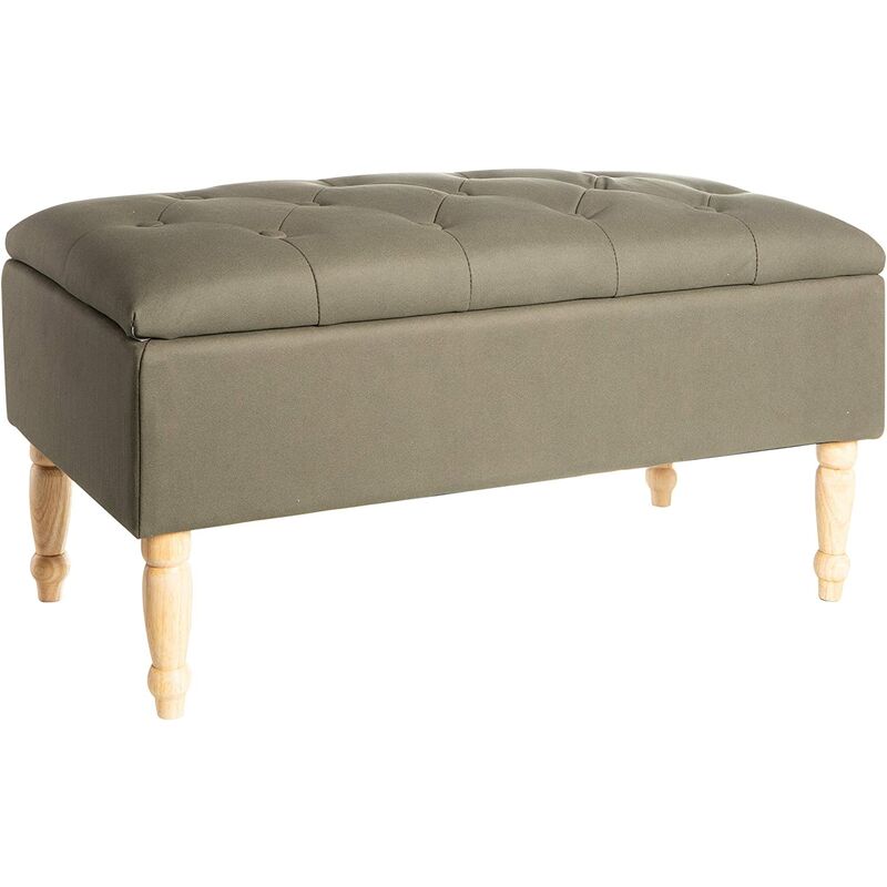 

Barons Hogar Pasopo De Pecho De Pecho En Verde Eco-Cuero Con Las Piernas De Madera 80X39X40 Cm
